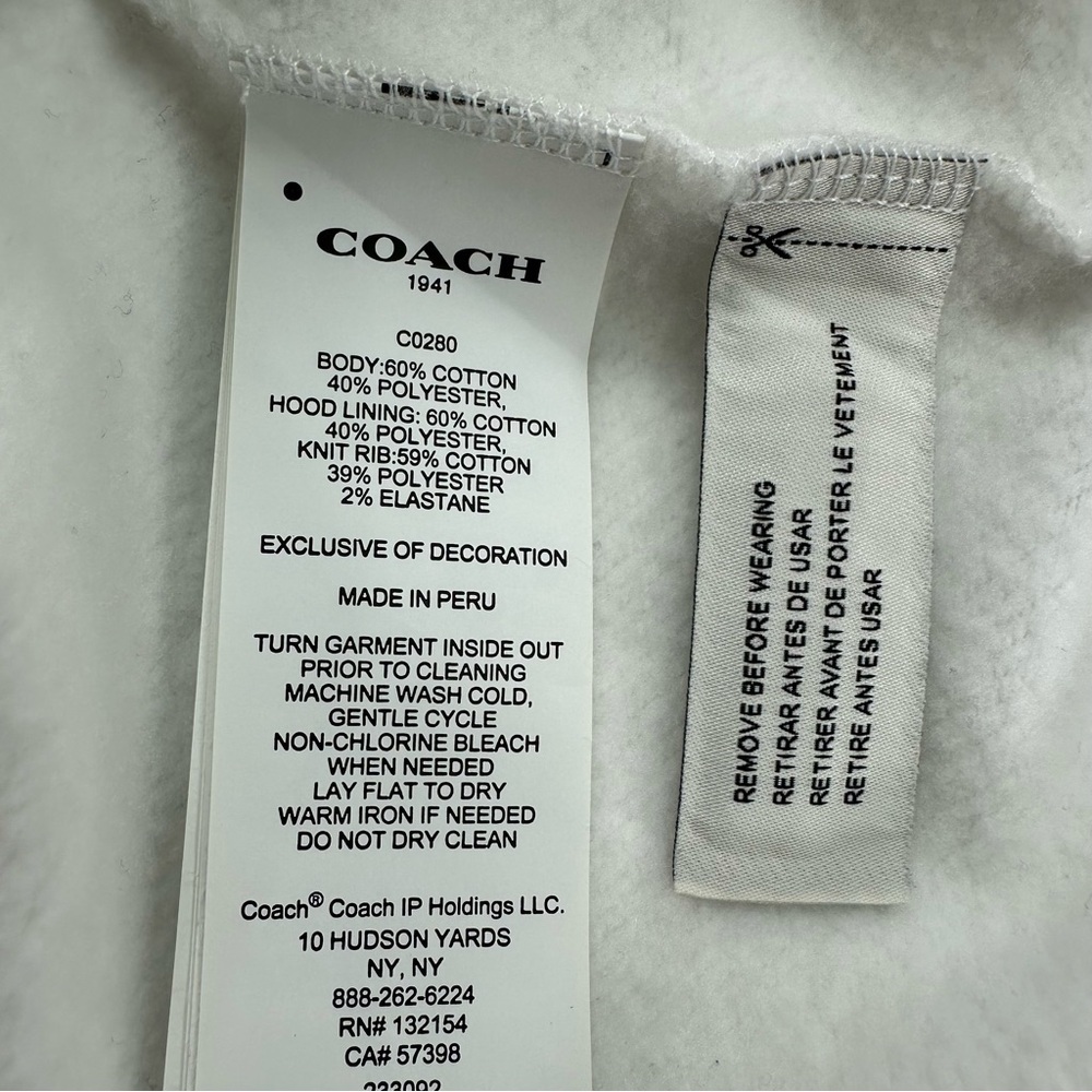 Coach X Jean Michel Basquiat Hoodie Women’s XS White Embroidery Pockets - Picture 12 of 12